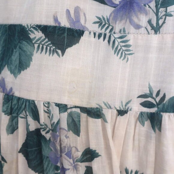 Zimmermann Cassia Tie-Strap Maxi Dress Light Pink Floral Print Cotton Size 1 - Picture 2 of 10